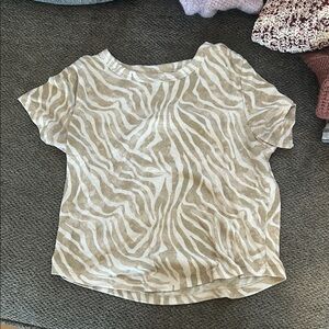 Zebra Print Beige Women's Top